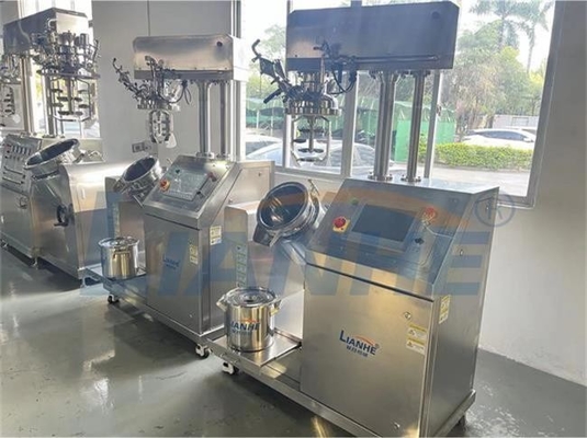 High Shear Lab Emulsifying เครื่องผสมความร้อน 5L 10L Homogenizer สูญญากาศ Emulsifier Tank