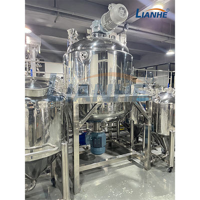 เครื่องทำความร้อนด้วยไอน้ำสูญญากาศเครื่องผสมอิมัลซิไฟเออร์ถังผสมครีมเครื่องสำอางพร้อม Agitator