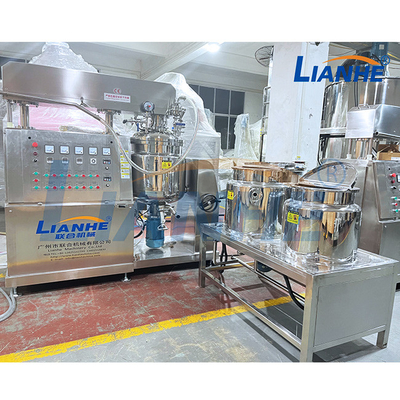 เครื่องผสมอิมัลซิไฟเออร์สูญญากาศ 50L ถังผสมอุตสาหกรรมพร้อมระบบยกไฮดรอลิก