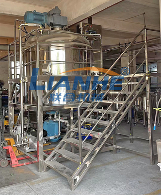 เครื่องผสมอิมัลชันสุญญากาศ 3000L พร้อมเครื่องทำครีมเครื่องสำอางโหลดเซลล์
