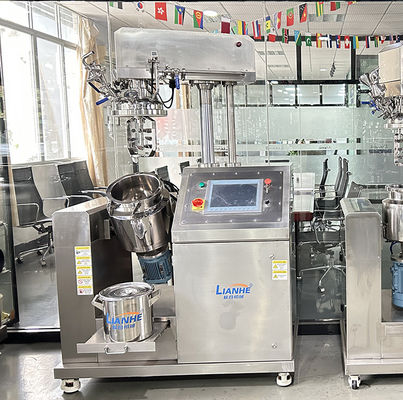 การควบคุม PLC 20 ลิตร เครื่องผสมครีมโฮโมจีไนเซอร์สูญญากาศยกไฮดรอลิก