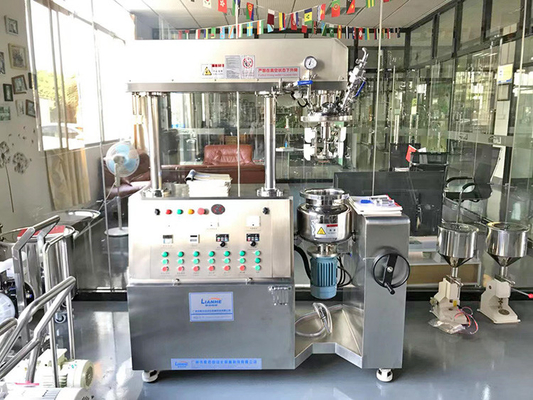 5L High Speed ​​Lab Cream อิมัลซิไฟเออร์สูญญากาศ Homogenizer Lotion เครื่องผสมสูญญากาศ