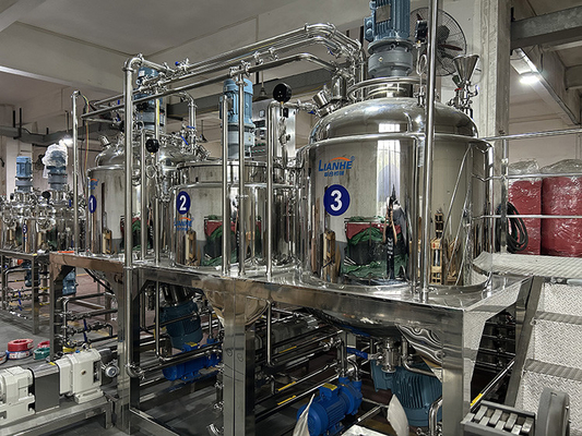 PLC 1000L เครื่องผลิตเครื่องสำอาง Emulsifying Homogenizer Paste Ointment Mixer