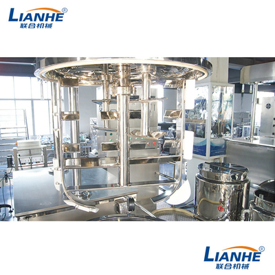 Double Shear Cream สูญญากาศเครื่องผสมอิมัลซิไฟเออร์ 120 องศา PLC Control