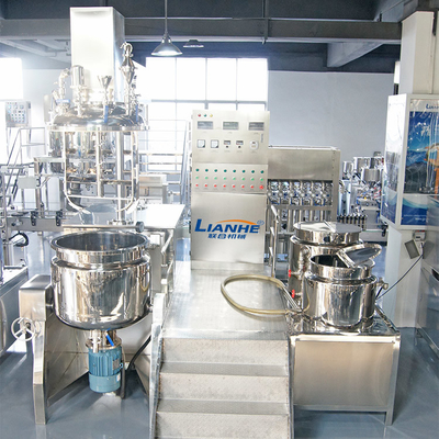 Double Shear Cream สูญญากาศเครื่องผสมอิมัลซิไฟเออร์ 120 องศา PLC Control
