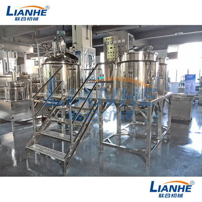 เครื่องผสมอิมัลซิไฟเออร์สูญญากาศชนิดคงที่ 500L SUS304 เฟรมสำหรับครีมเครื่องสำอาง