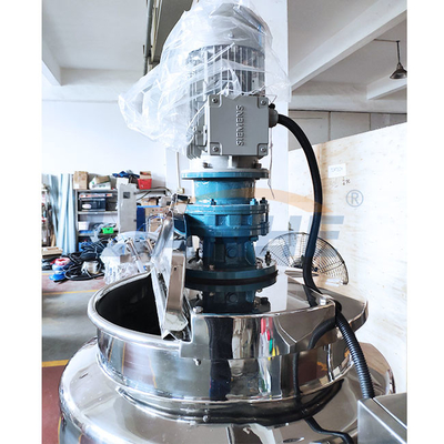 อุปกรณ์การผลิตเจลทำความสะอาดมือ 1.5KW, 2 Jackets โฮโมจีไนเซอร์ Mixer สำหรับเครื่องสำอาง