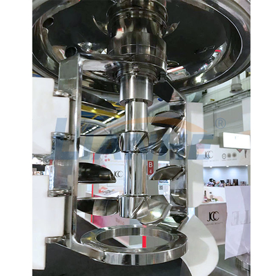 PLC Control Cream เครื่องผสมอิมัลซิไฟเออร์แรงเฉือนสูง โฮโมจีไนเซอร์ สูญญากาศ 65RPM 4KW