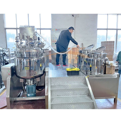 SUS316L เครื่องผสมอิมัลซิไฟเออร์แรงเฉือนสูงเครื่องสำอาง 300L ปุ่มควบคุม