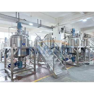 1000L เครื่องผสมเครื่องสำอางครีมแชมพูอิมัลซิไฟเออร์สูญญากาศ High Shear Body Lotion Mixing Tank