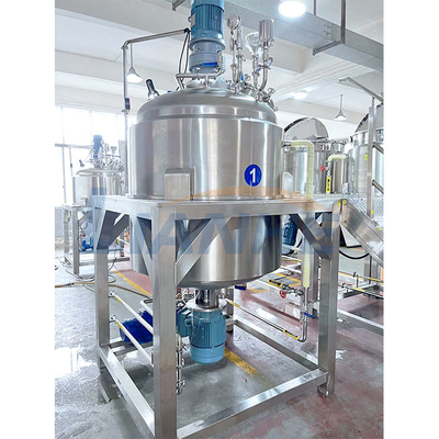 1000L เครื่องผสมเครื่องสำอางครีมแชมพูอิมัลซิไฟเออร์สูญญากาศ High Shear Body Lotion Mixing Tank