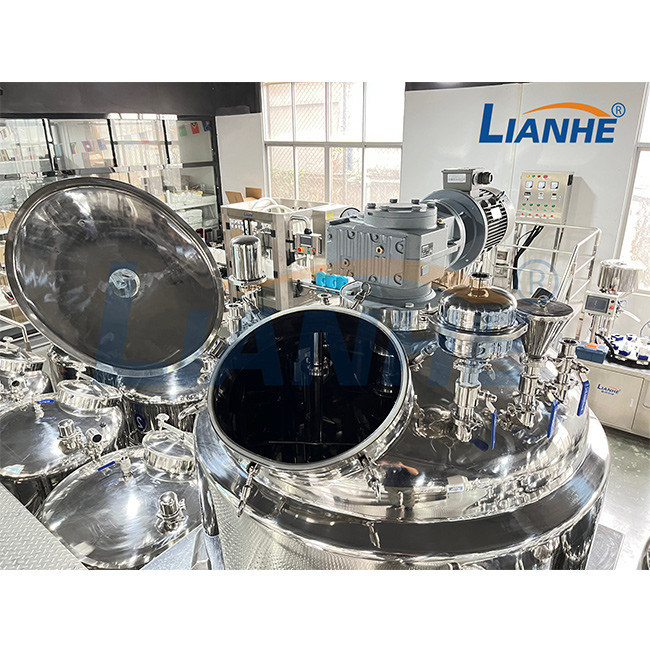 เครื่องทำความร้อนด้วยไอน้ำสูญญากาศเครื่องผสมอิมัลซิไฟเออร์ถังผสมครีมเครื่องสำอางพร้อม Agitator