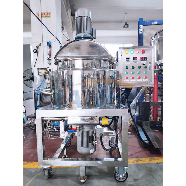 อุปกรณ์การผลิตเจลทำความสะอาดมือ 1.5KW, 2 Jackets โฮโมจีไนเซอร์ Mixer สำหรับเครื่องสำอาง